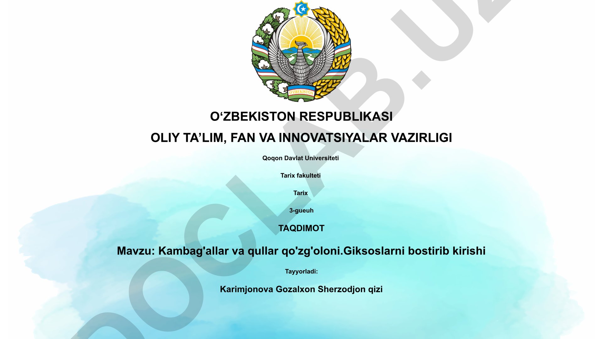 Kambag'allar va qullar qo'zg'oloni. Giksoslarni bostirib kirishi