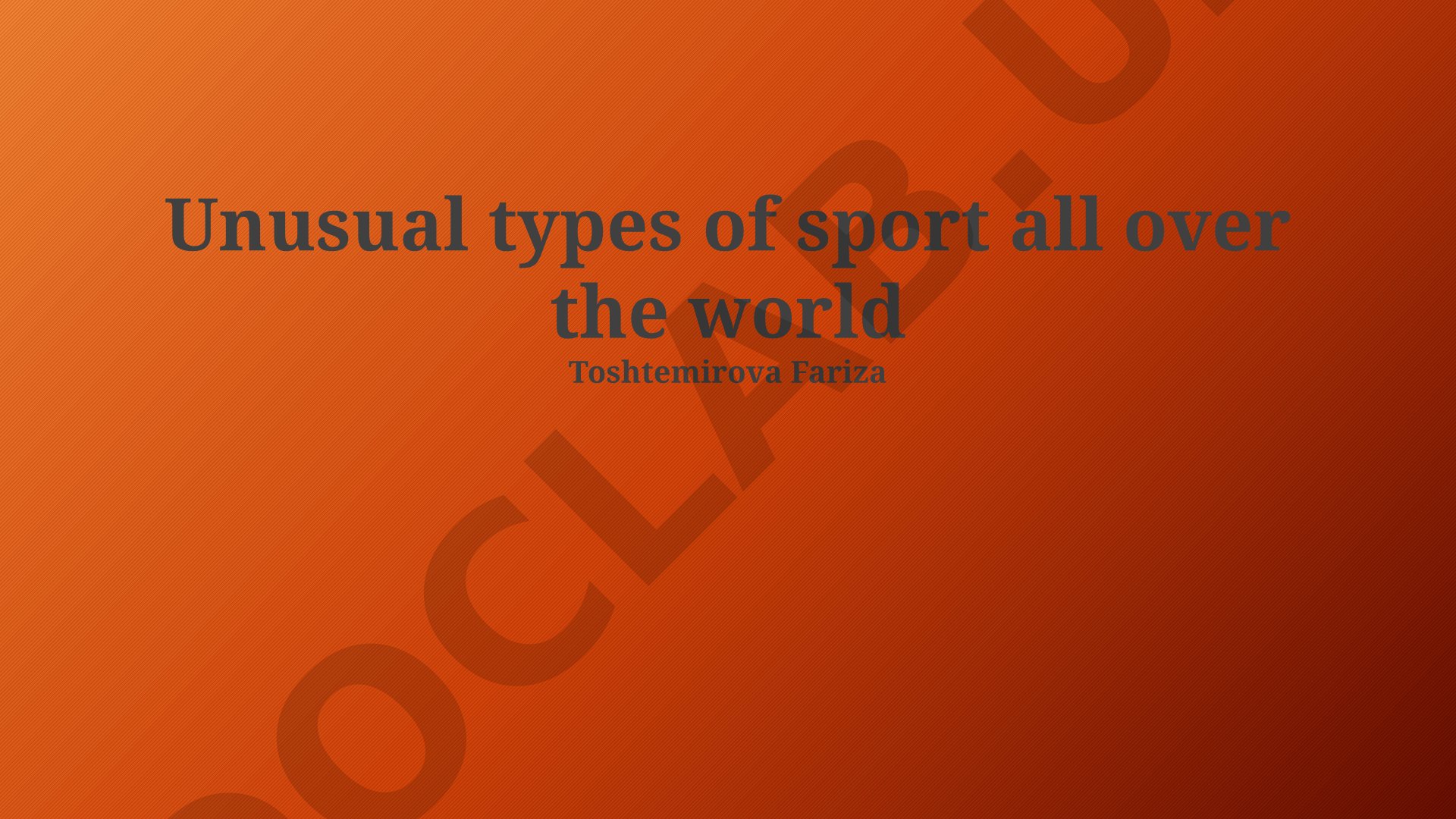 Unusual types of sport all over the world