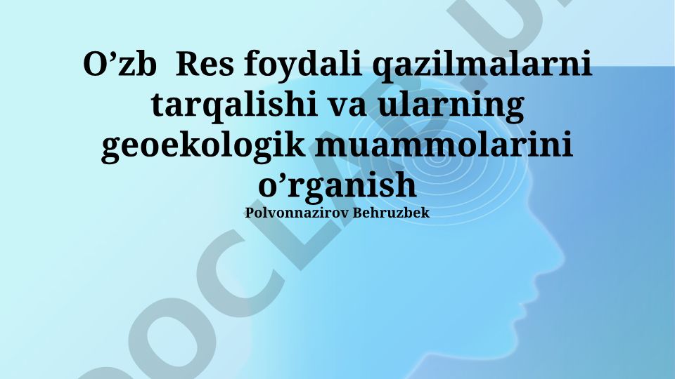 O'zbekistonda foydali qazilmalar tarqalishi va geoekologik muammolar
