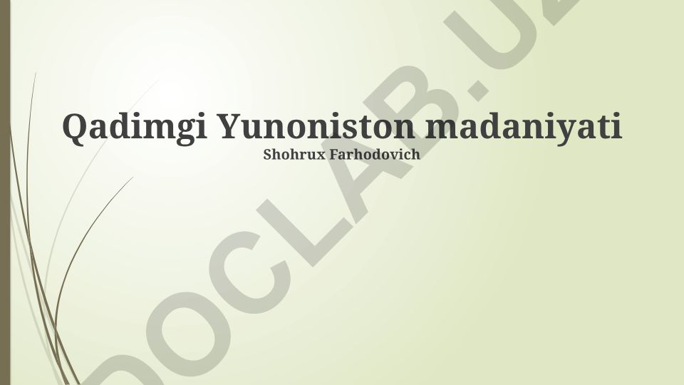 Qadimgi Yunoniston madaniyati