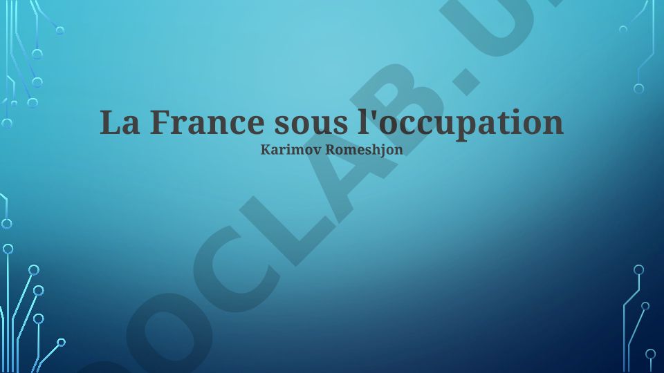 La France sous l'occupation allemande pendant la Seconde Guerre mondiale