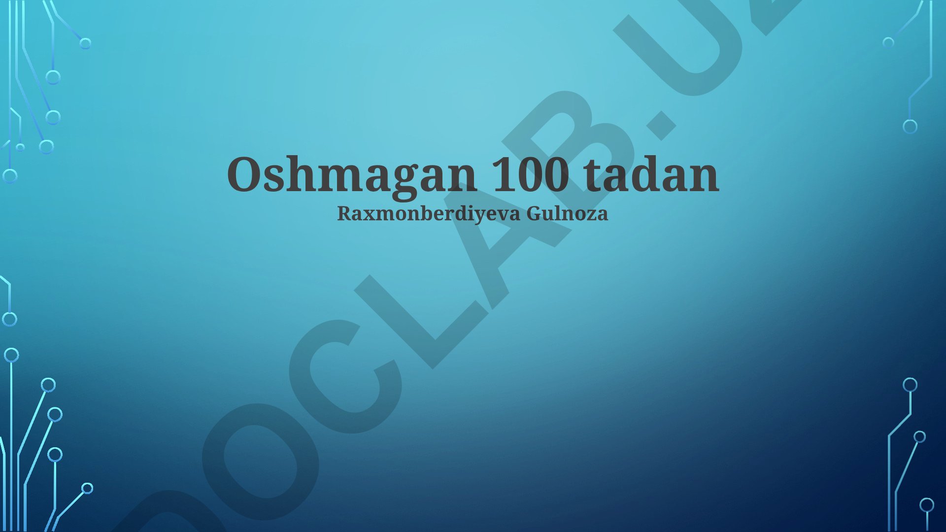 Oshmagan 100 loyihasi: fermer xo'jaliklarida texnologiyalar va hosildorlik