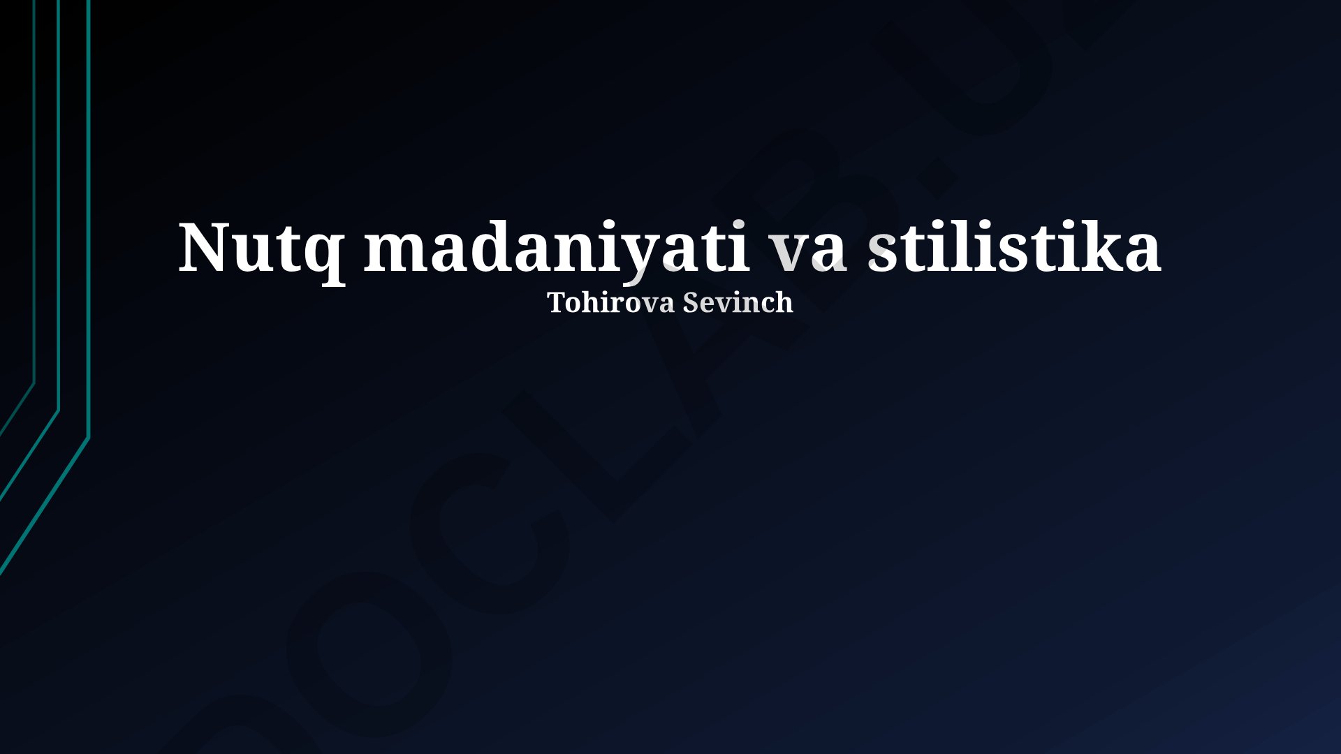 Nutq madaniyati va stilistika
