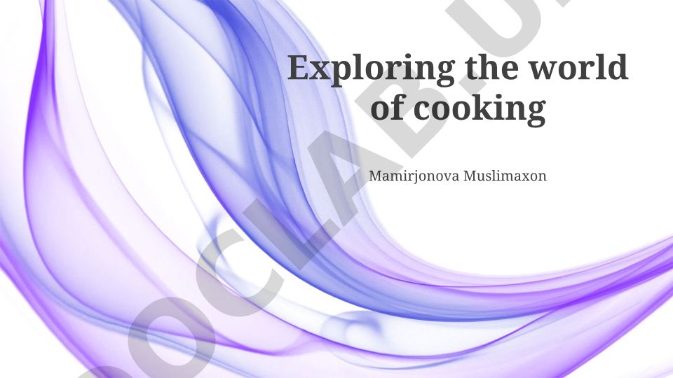 Exploring the world of cooking