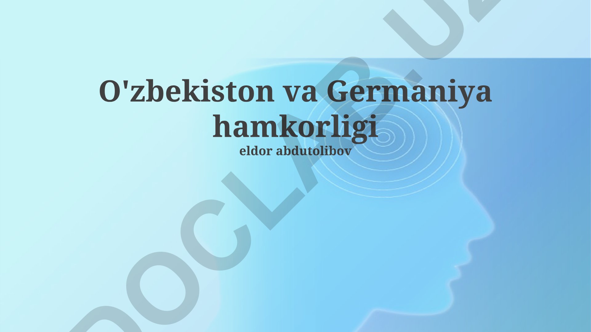 O'zbekiston va Germaniya hamkorligi