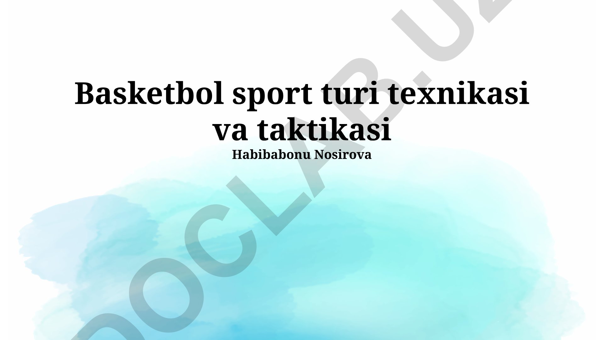 Basketbol sport turi texnikasi va taktikasi