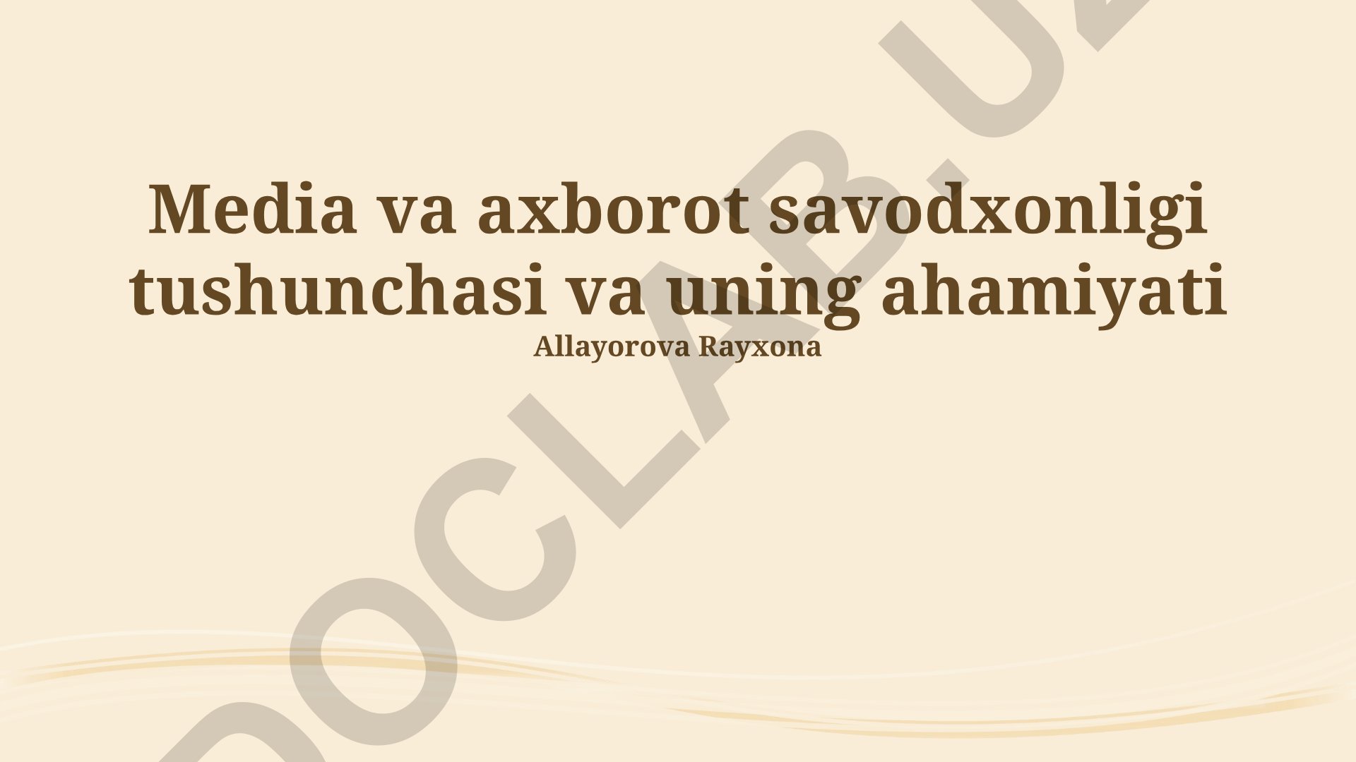 Media va axborot savodxonligi tushunchasi va uning ahamiyati