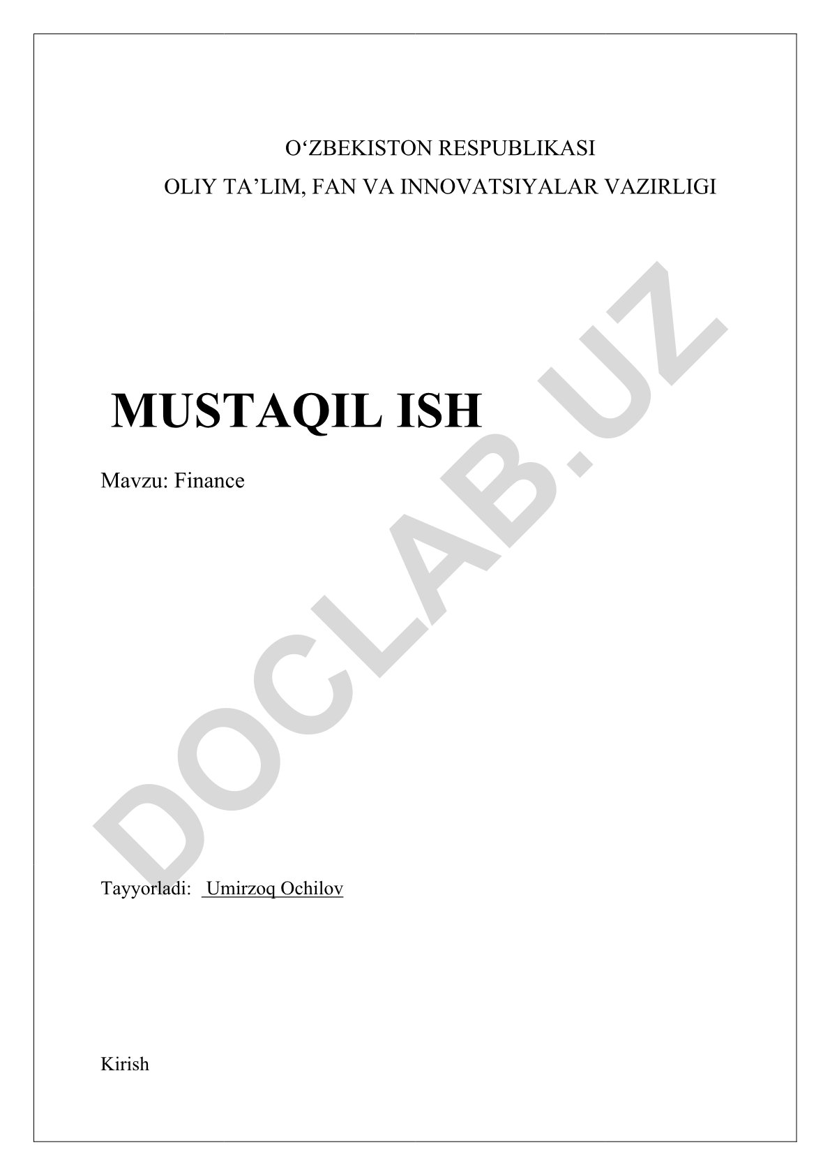 Finance