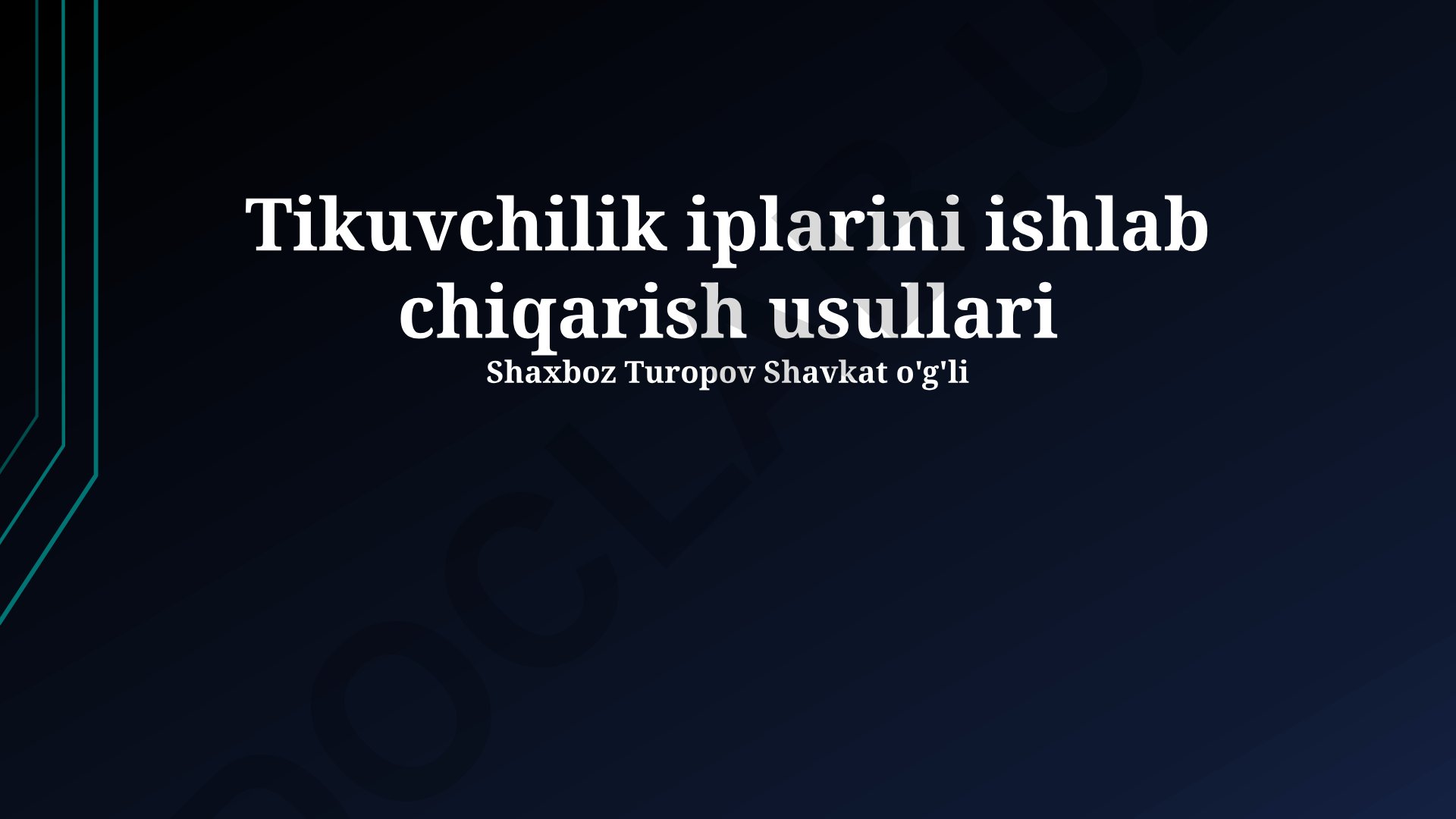 Tikuvchilik iplarini ishlab chiqarish usullari