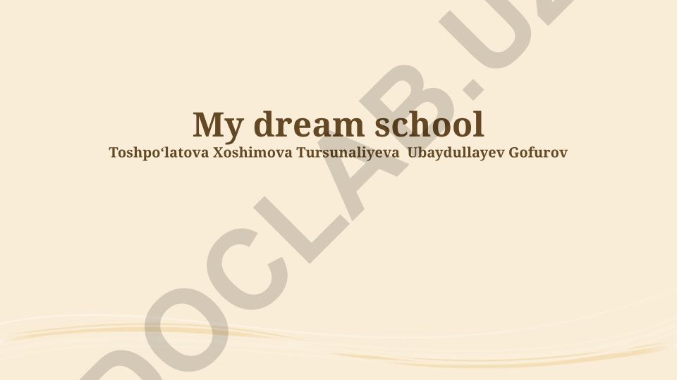 My dream school: Vision, curriculum, and community engagement plan
