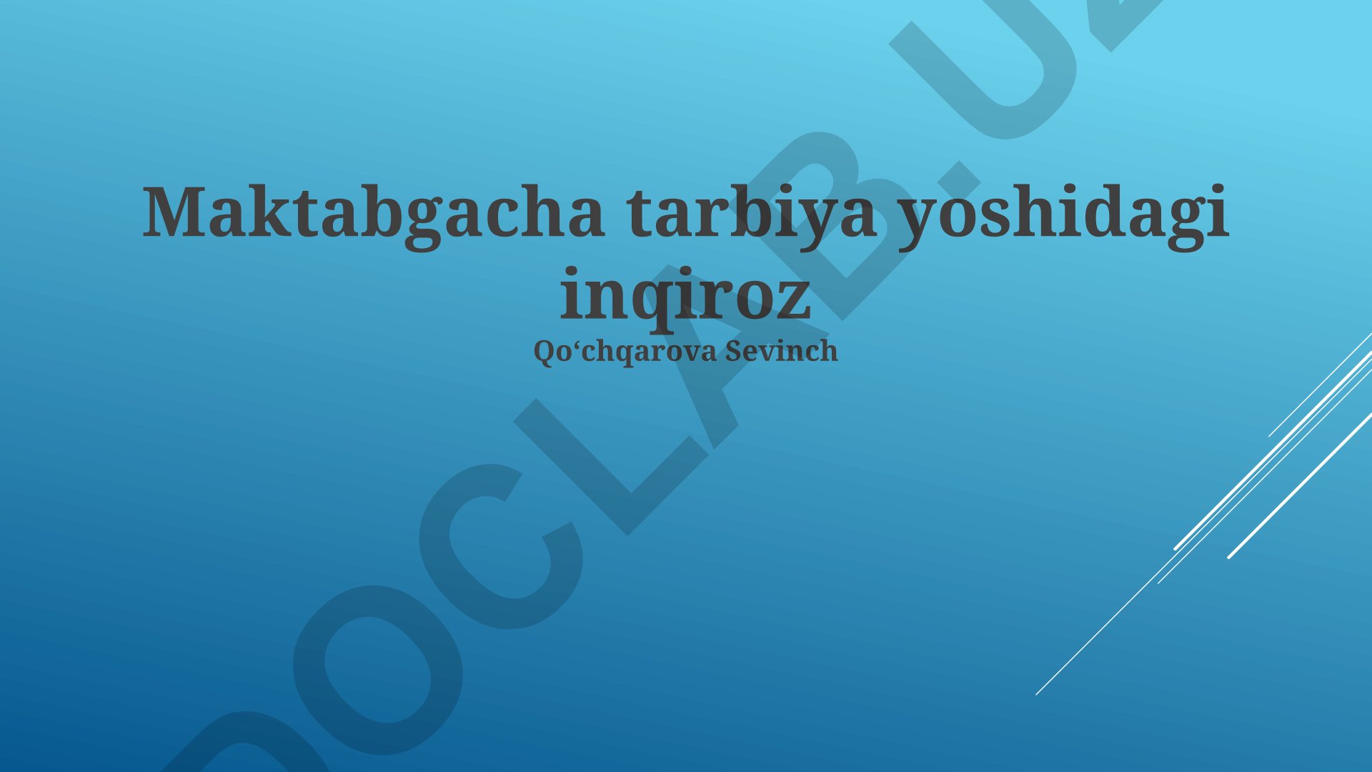 Maktabgacha yoshdagi bolalarda inqiroz holatlari va ularni yengish yo'llari