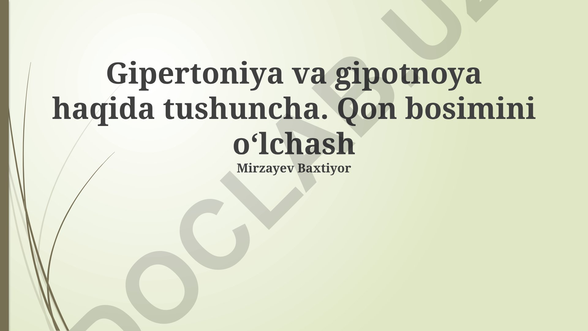 Gipertoniya va gipotoniya haqida tushuncha