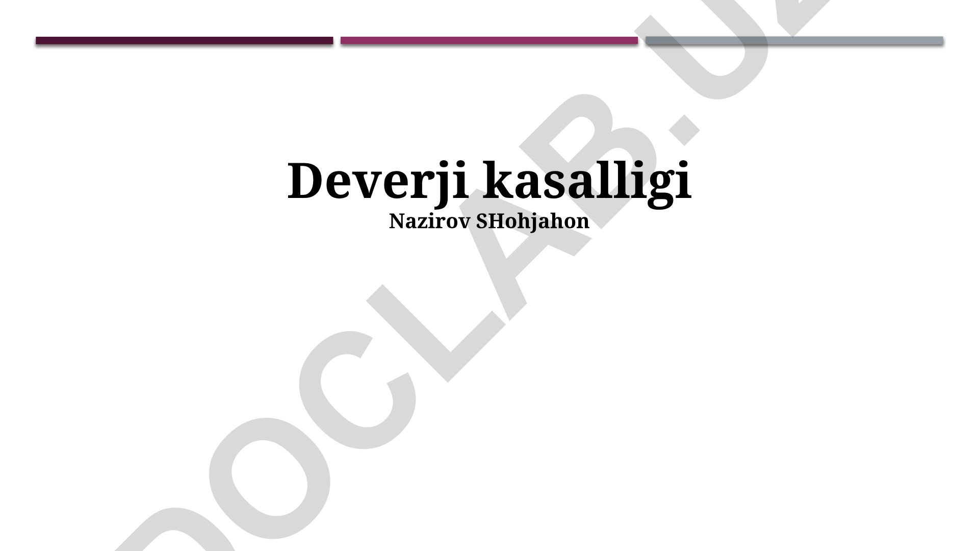 Deverji kasalligi (Pityriasis rubra pilaris)