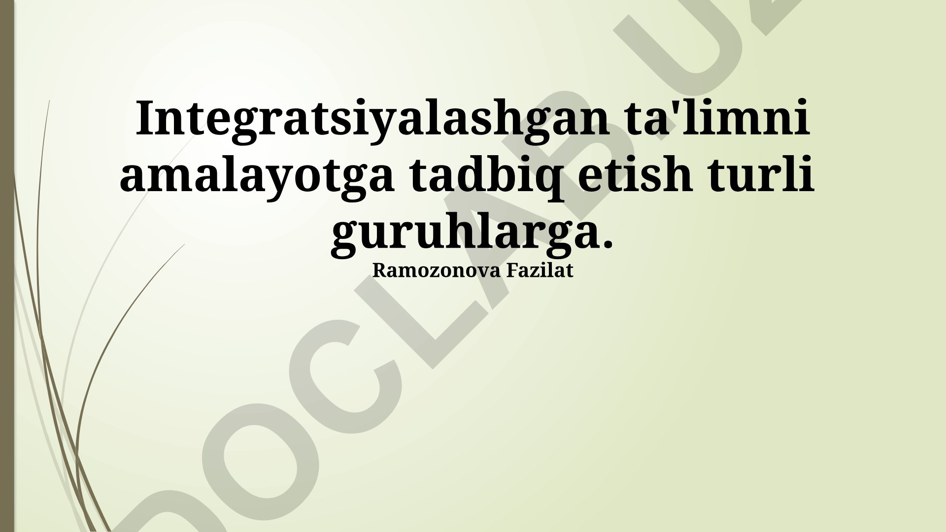 Inklyuziv ta'limni amalga oshirish va baholash
