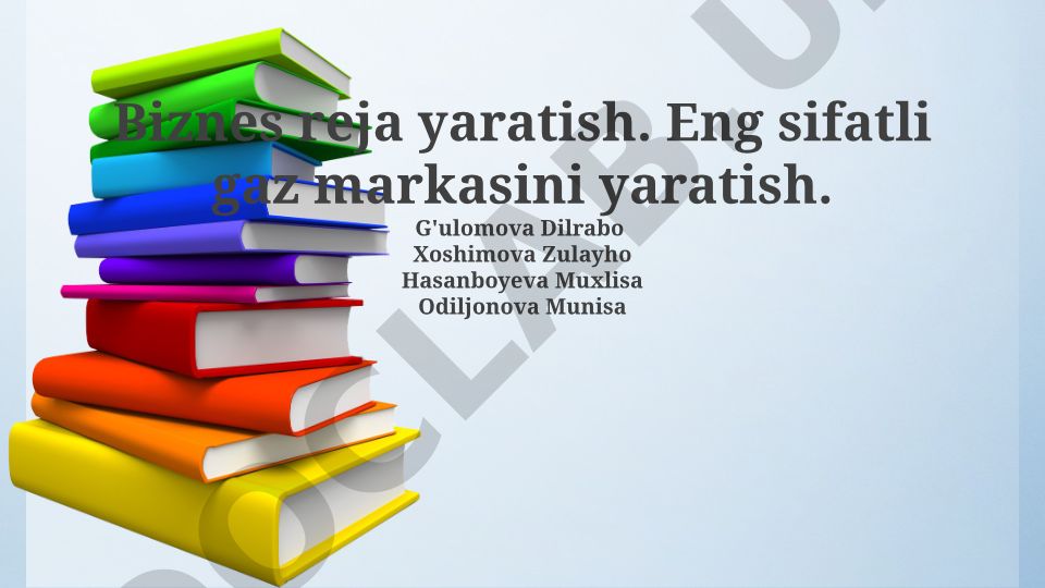 Yuqori sifatli metan gazini ishlab chiqarish va sotish bo'yicha biznes reja