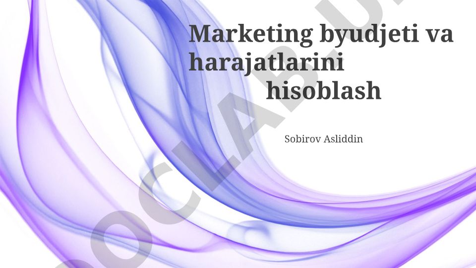 Marketing byudjeti va harajatlarini hisoblash