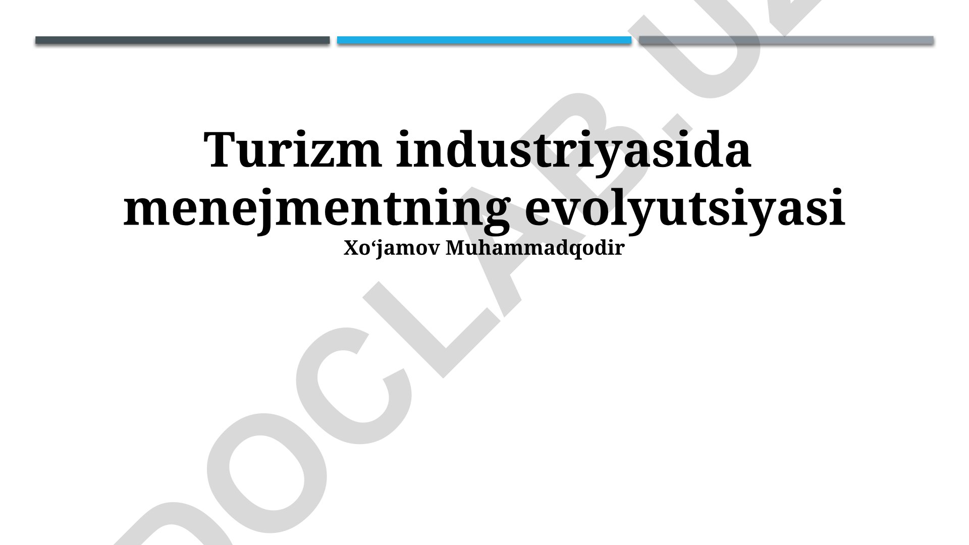 Turizm industriyasida menejmentning evolyutsiyasi