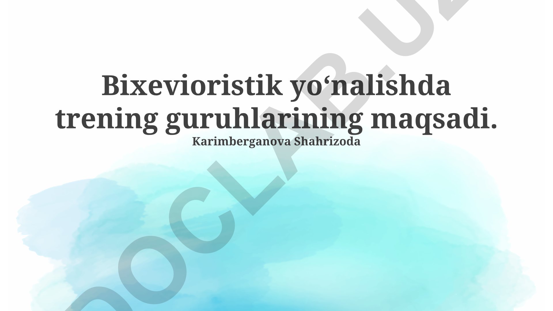 Behavioristik yondashuv va trening guruhlarining maqsadlari