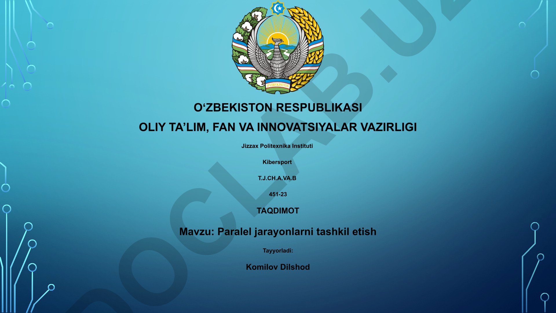 Paralel jarayonlarni tashkil etish