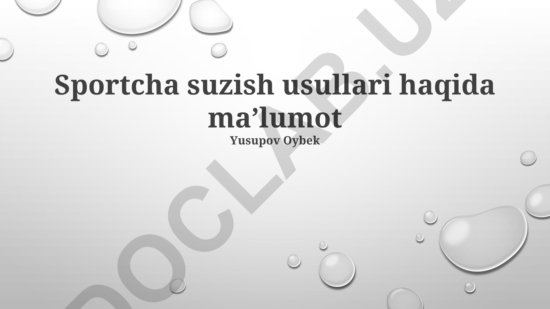 Sportchi suzish usullari va texnikalari