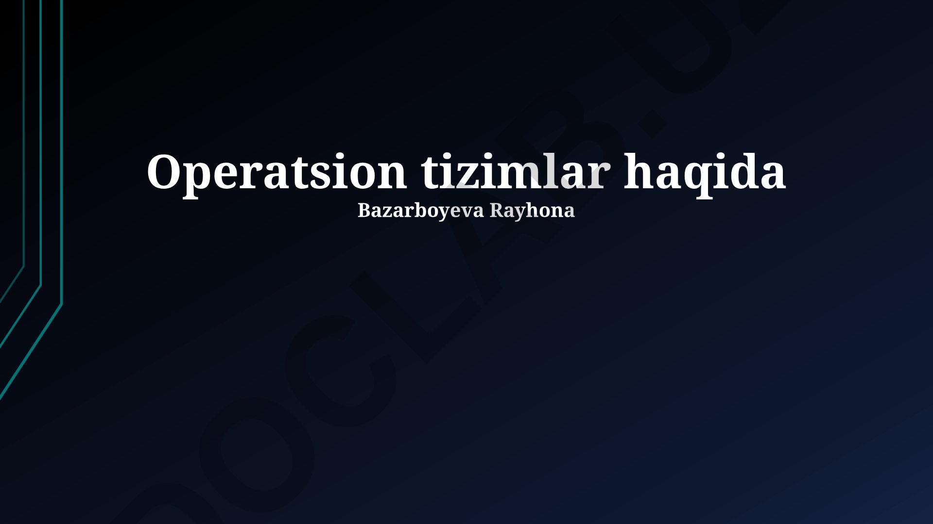 Operatsion tizimlar haqida taqdimot