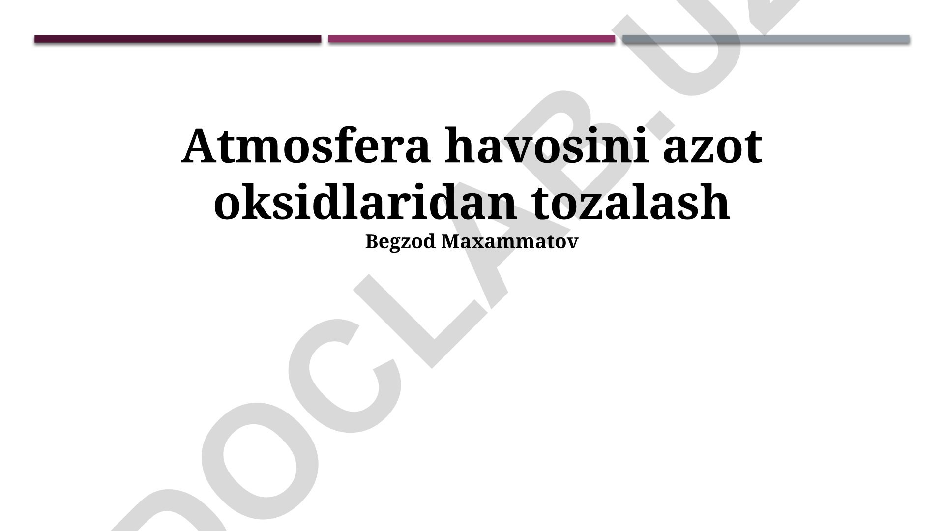 Atmosfera havosini azot oksidlaridan tozalash
