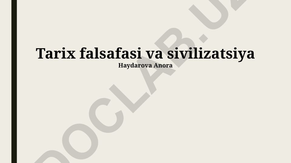 Tarix falsafasi va sivilizatsiya