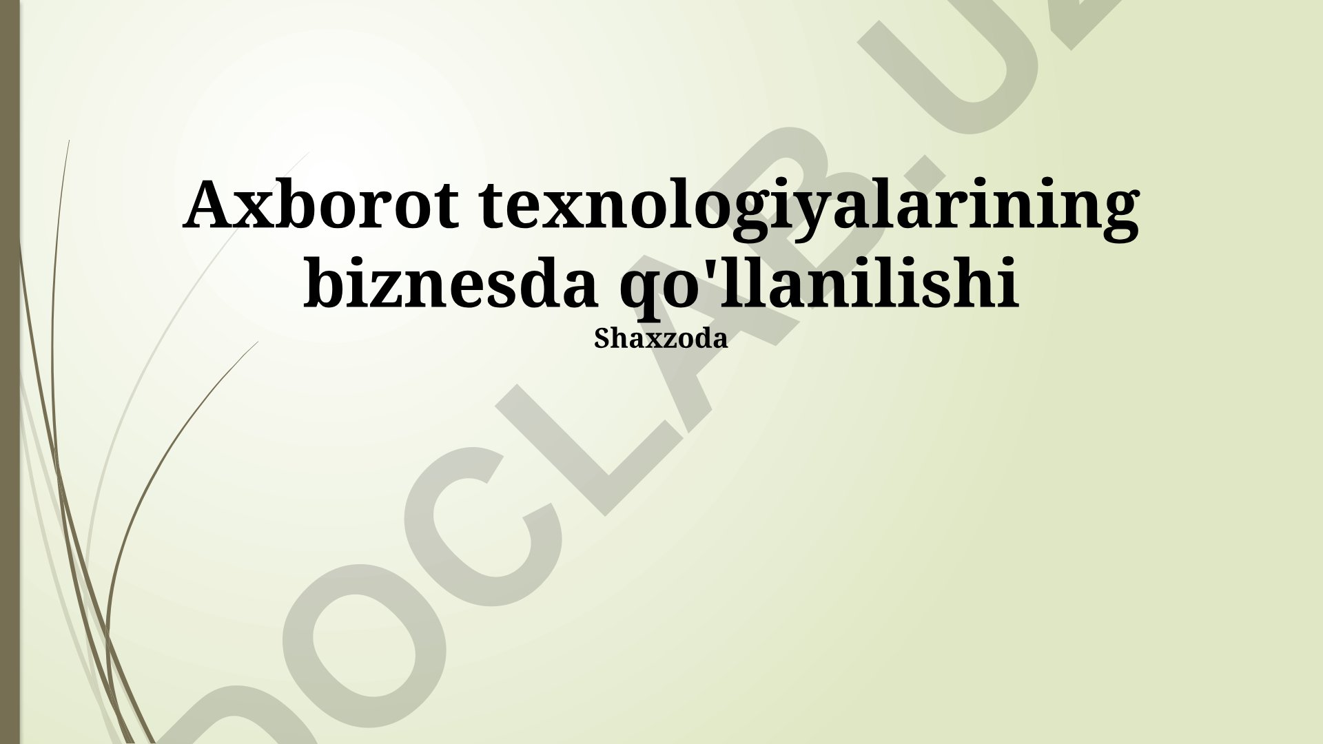 Axborot texnologiyalarining biznesda qo'llanilishi