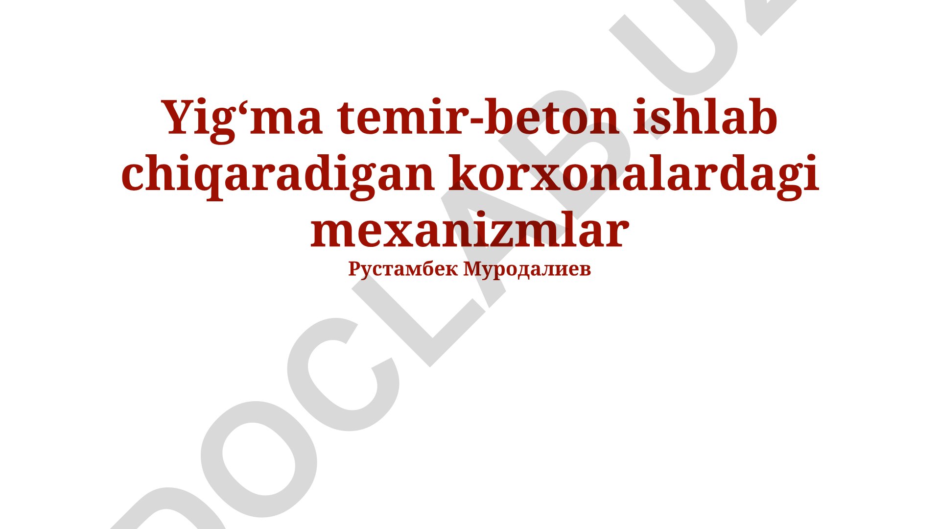 Yigʻma temir-beton ishlab chiqaradigan korxonalardagi mexanizmlar