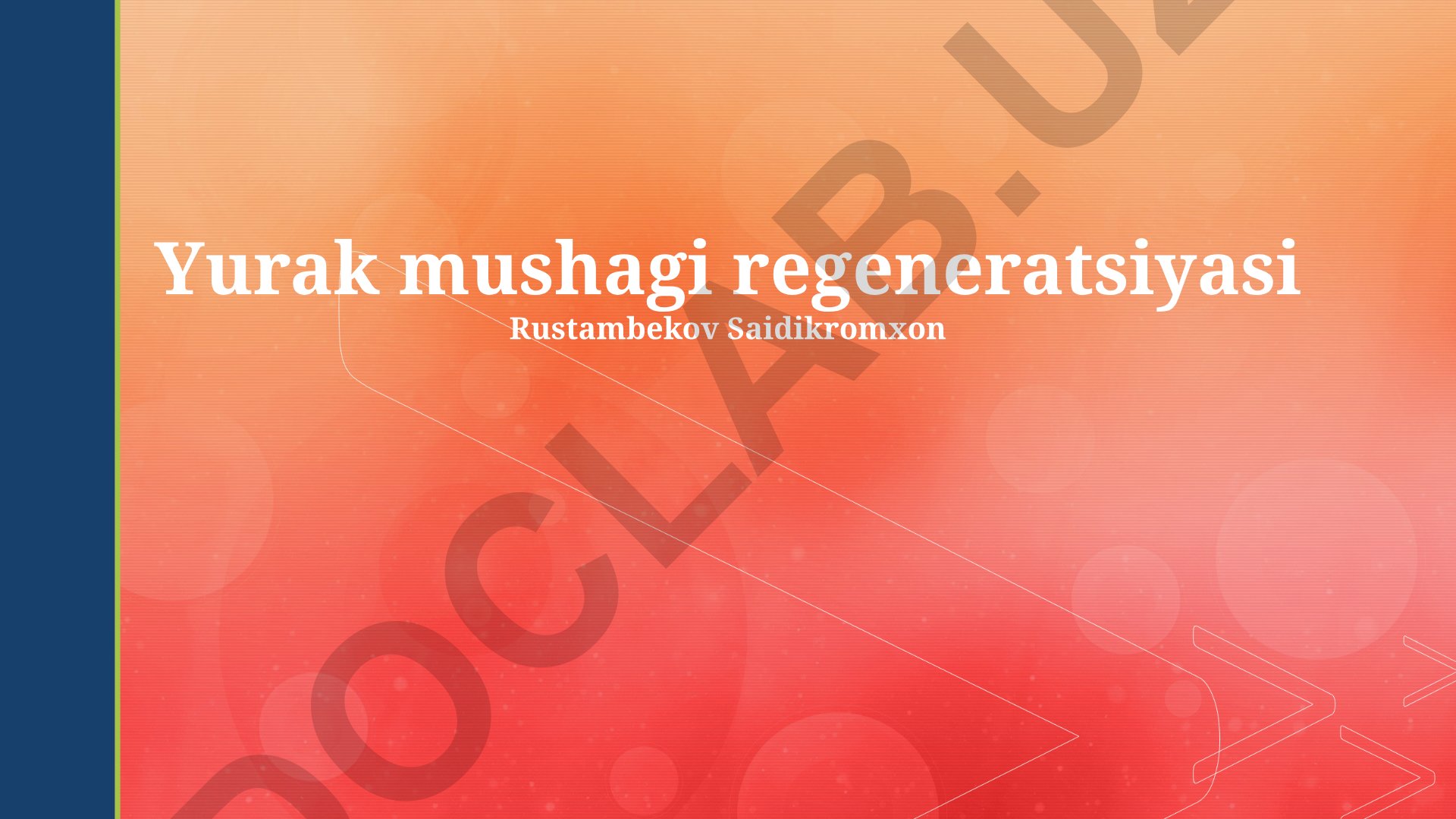 Yurak mushagi regeneratsiyasi klinik tadqiqotlar va mexanizmlari