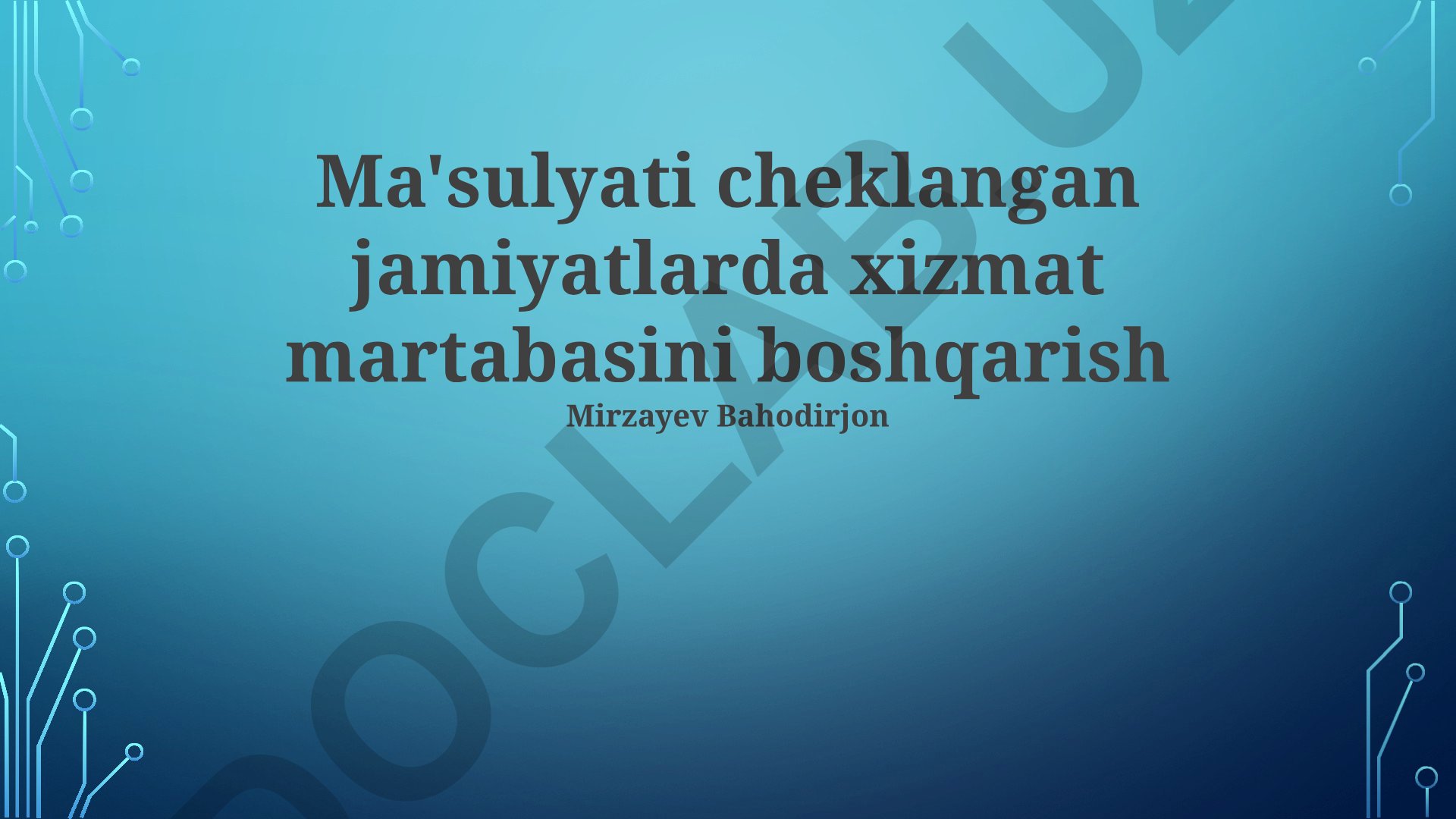 Ma'sulyati cheklangan jamiyatlarda xizmat martabasini boshqarish