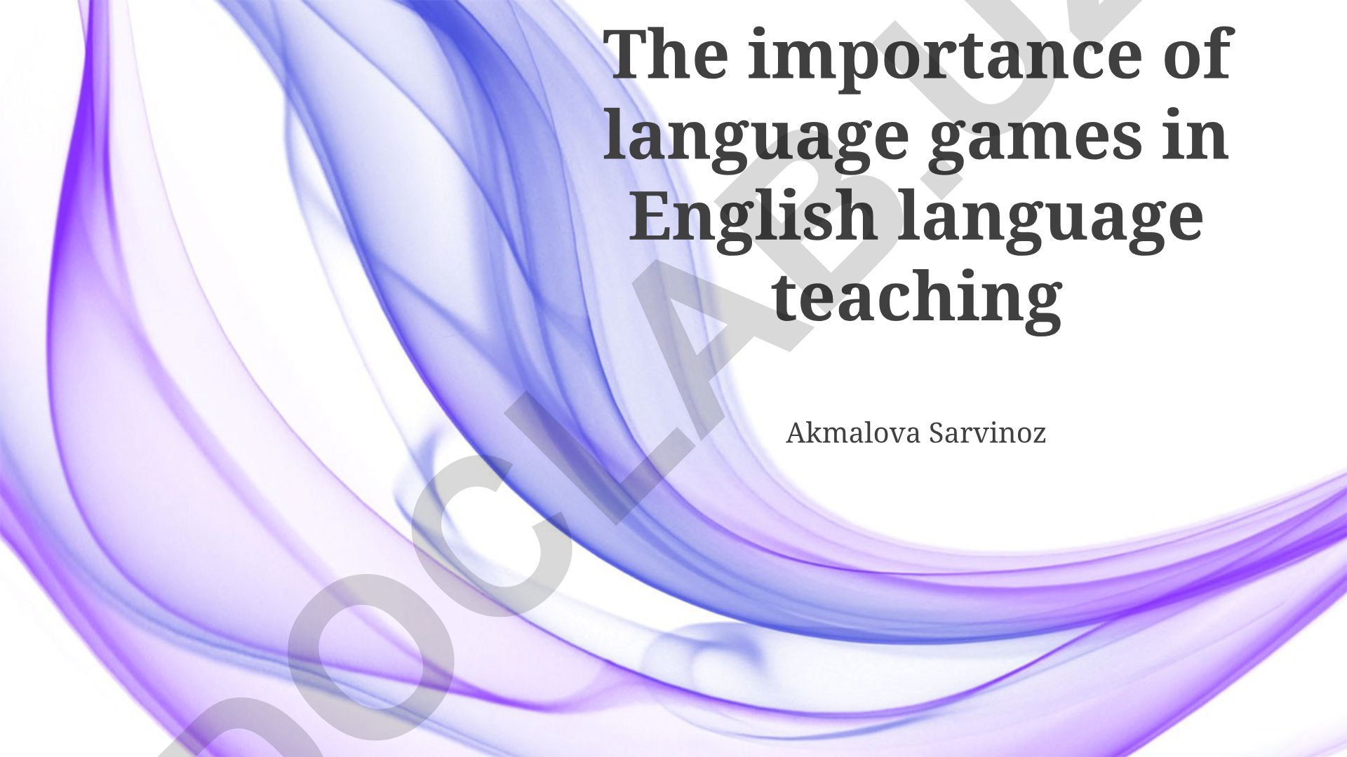 The importance of language games in English language teaching