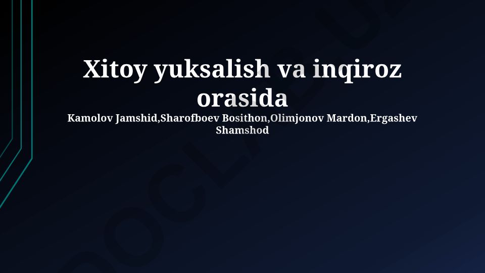 Xitoyning yuksalishi va inqirozi: tarixiy meros, iqtisodiy o'sish va global ta'sir
