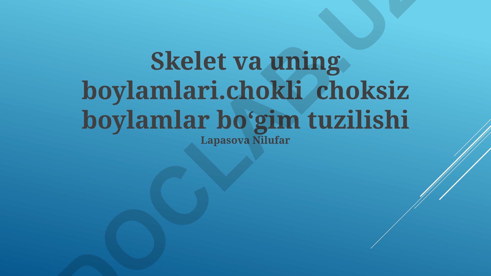Skelet va uning boylamlari