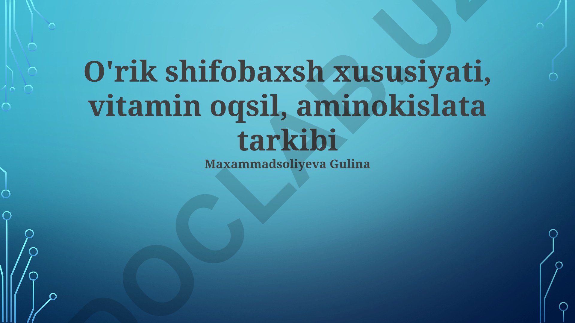 O'rikning shifobaxsh xususiyatlari va tarkibi