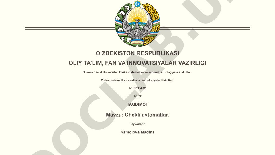 Chekli avtomatlar