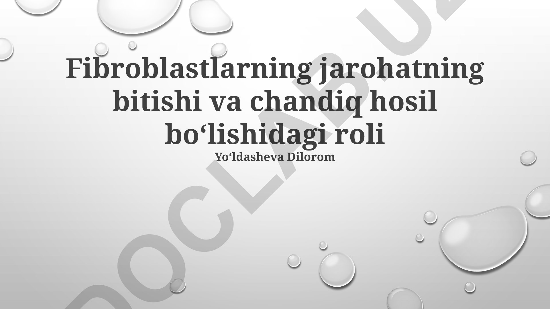 Fibroblastlarning jarohatning bitishi va chandiq hosil boʻlishidagi roli