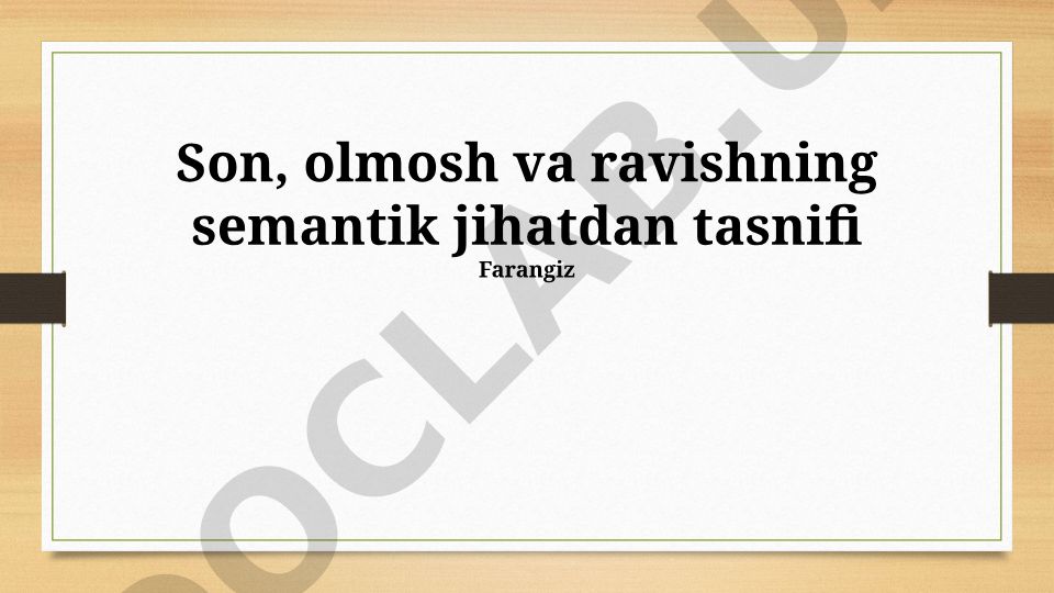 Qayin va Terakning Semantik Tasnifi va Ekolologik Xususiyatlari