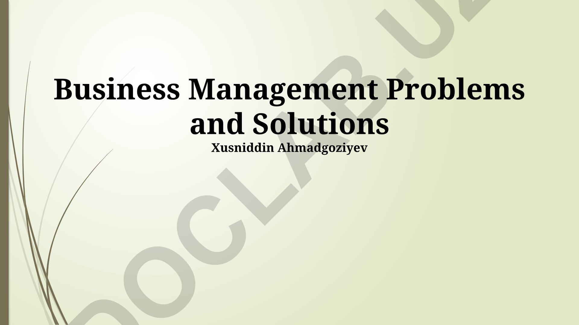 Business Management Problems and Solutions