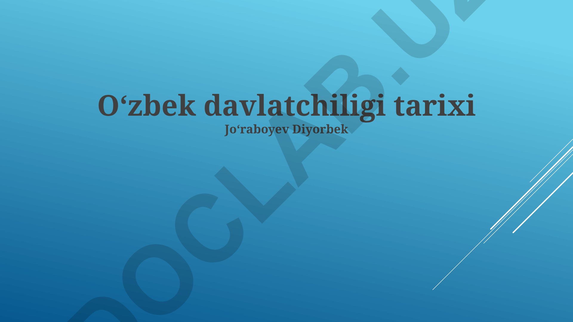 Oʻzbek davlatchiligi tarixi