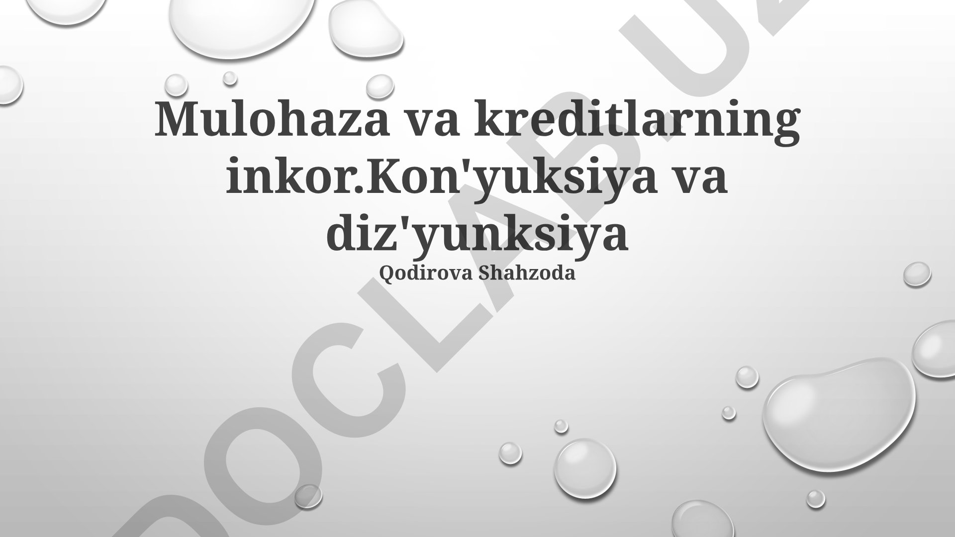 Kon'yunksiya va diz'yunksiya orqali gipotezalar va kreditlarning rad etilishi