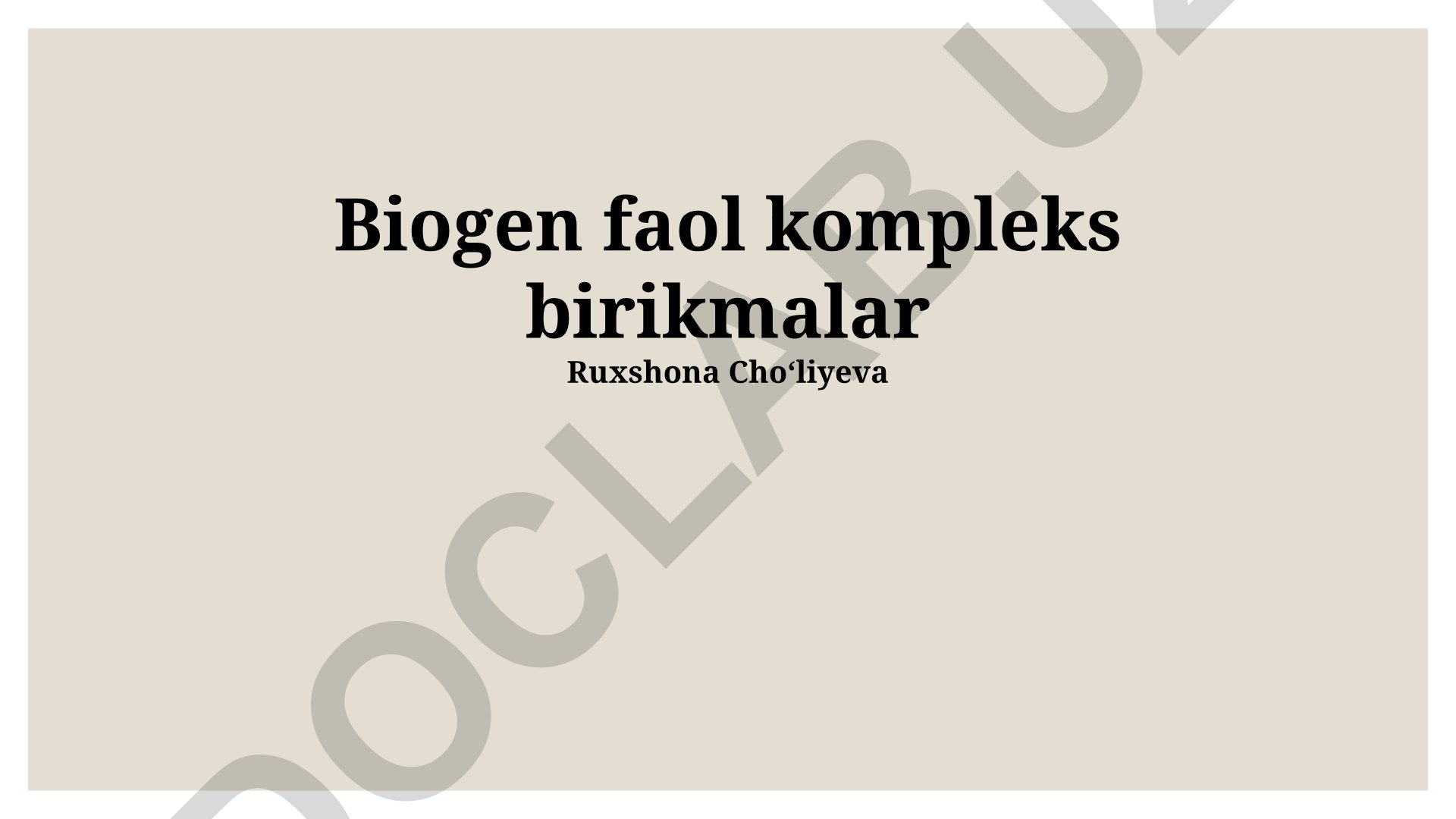 Biogen Faol Kompleks Birikmalar: Xususiyatlari va Ta'siri