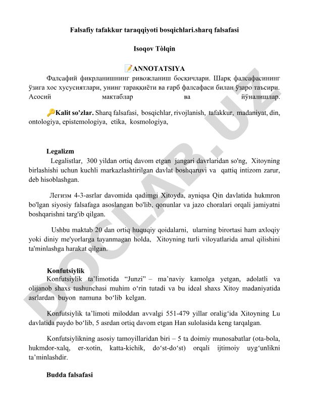 Sharq falsafasi: rivojlanish bosqichlari va asosiy maktablar