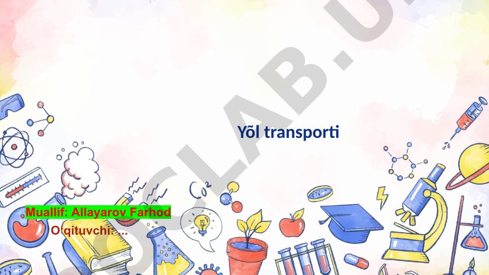 Yo'l transporti turlari, iqtisodiy va ekologik ta'siri