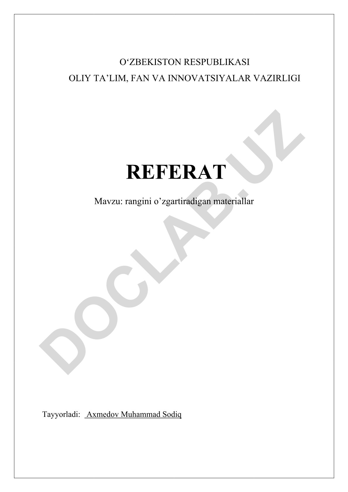 Rangini o'zgartiradigan materiallar