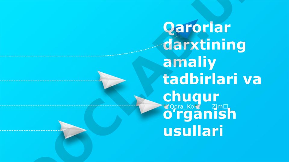 Qarorlar darxtining amaliy tadbirlari va chuqur oʻrganish usullari