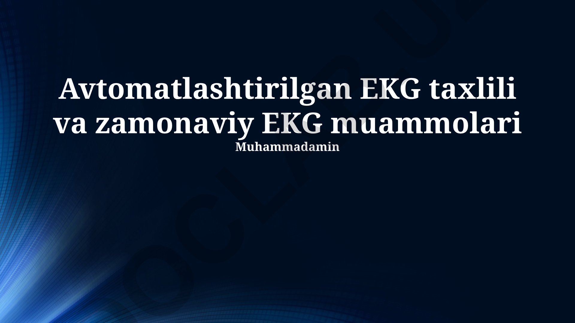 Avtomatlashtirilgan EKG taxlili va zamonaviy EKG muammolari
