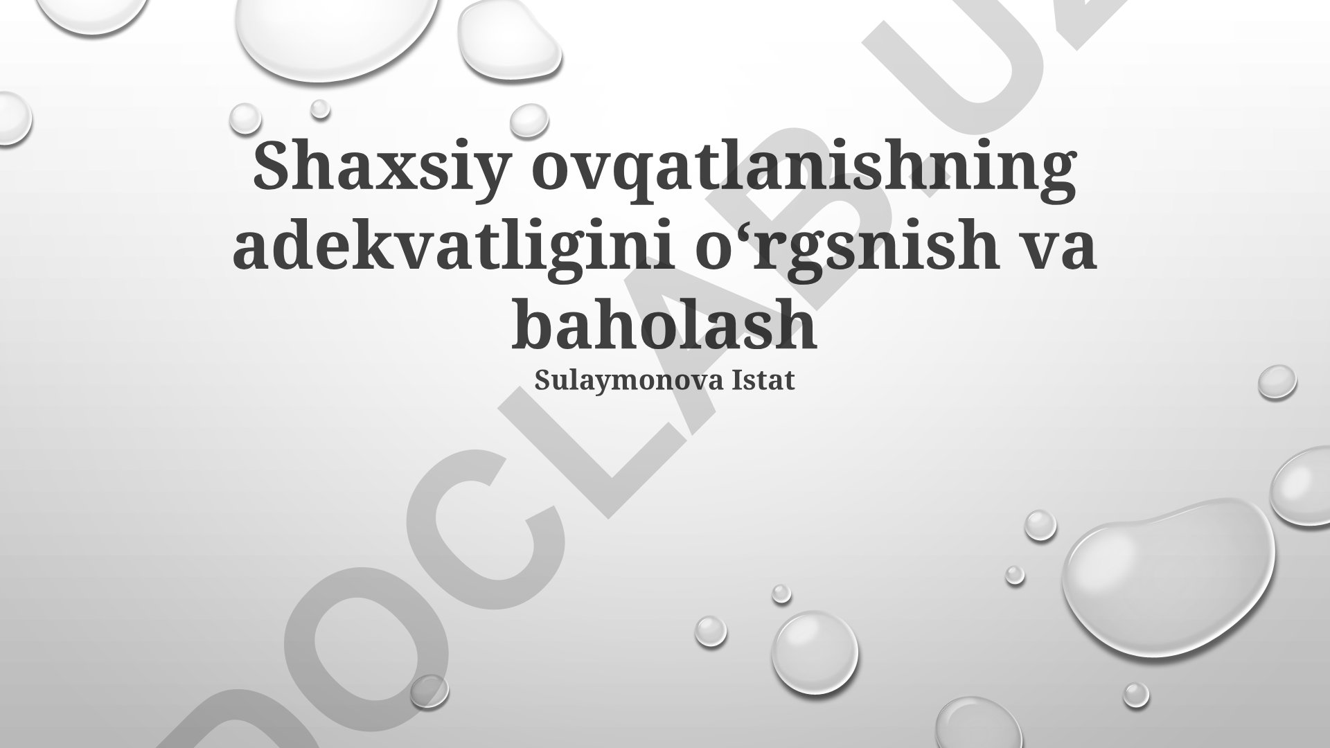 Shaxsiy ovqatlanishning adekvatligini o'rganish va baholash