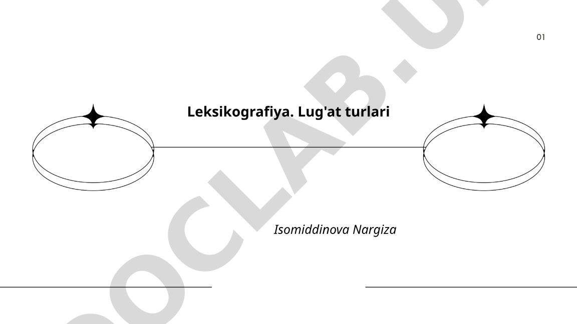Leksikografiya va lug'at turlari