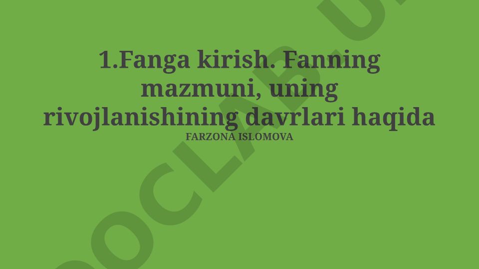Fanning mohiyati, mazmuni va rivojlanish davrlari